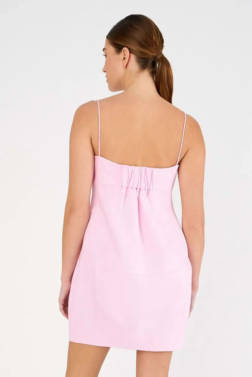 Oroton Contrast 3D Flower Mini Dress in Rose/Poppy Size 6 photo 2