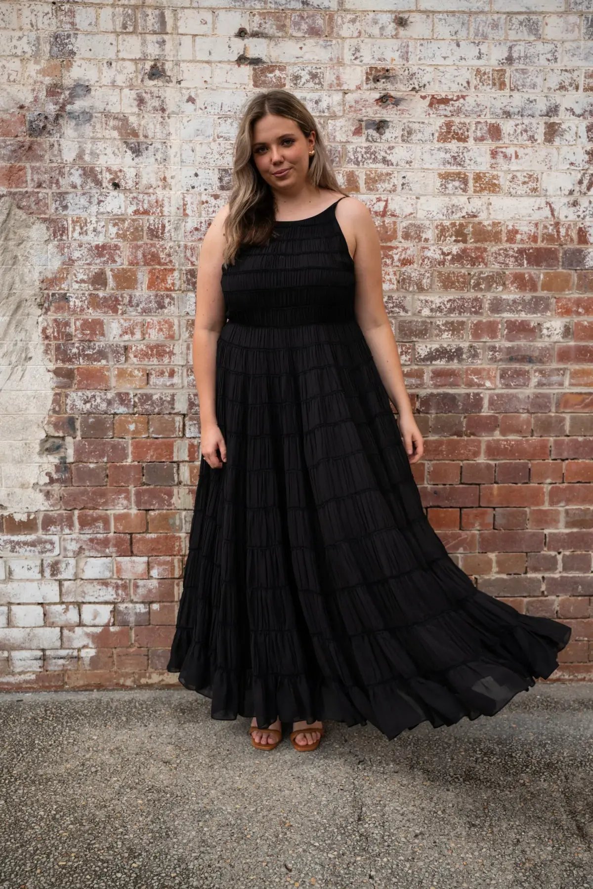Aje Rosewood Ruched Maxi Dress Black Size 16 photo 2