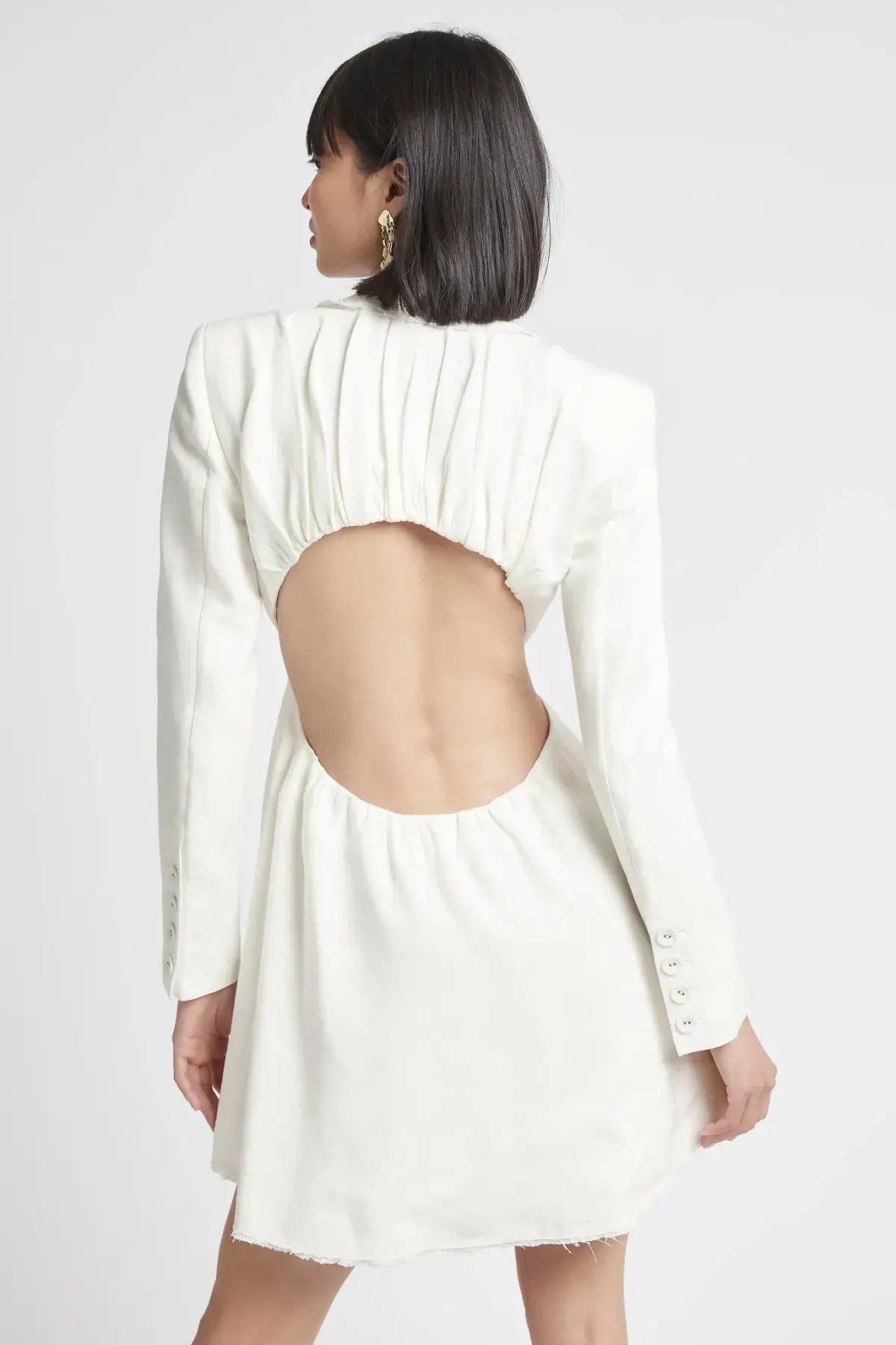 Aje Martino Cut Out Blazer Dress White Size 8 photo 3