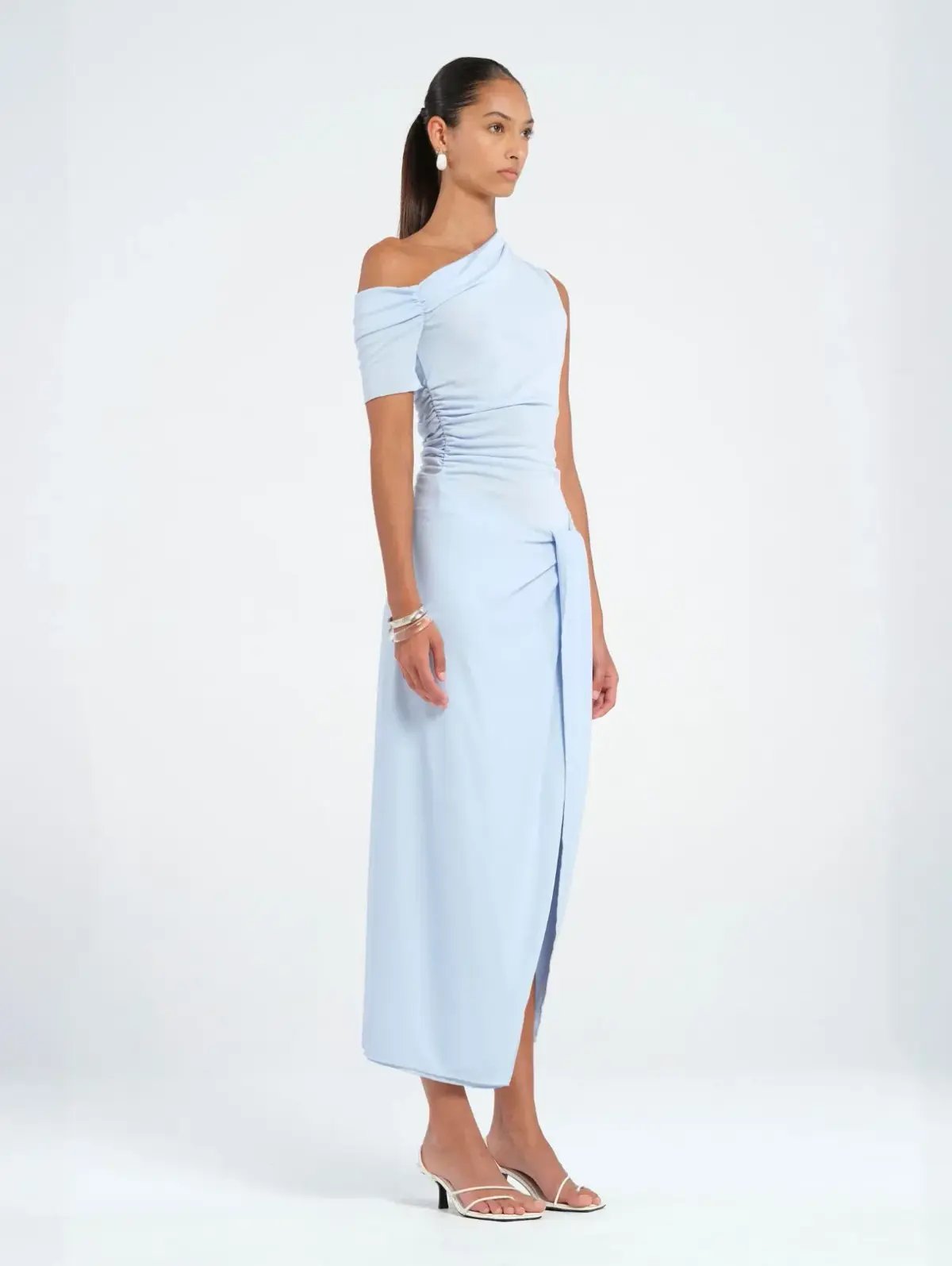 BENNI Cleo One Shoulder Maxi Dress Blue Size AU 10 photo 2