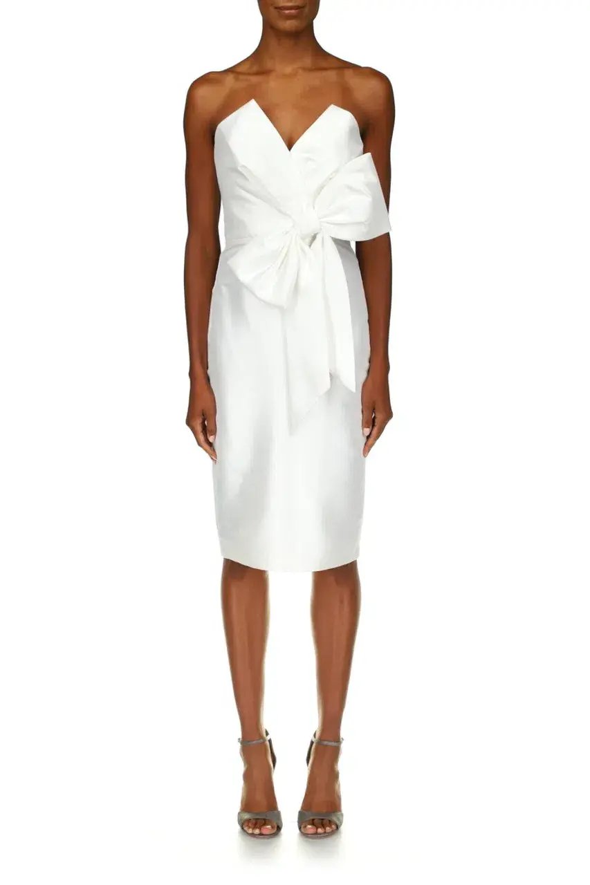 Badgley Mischka Strapless Front Bow Cocktail Dress Size 4/ AU 10 photo 2