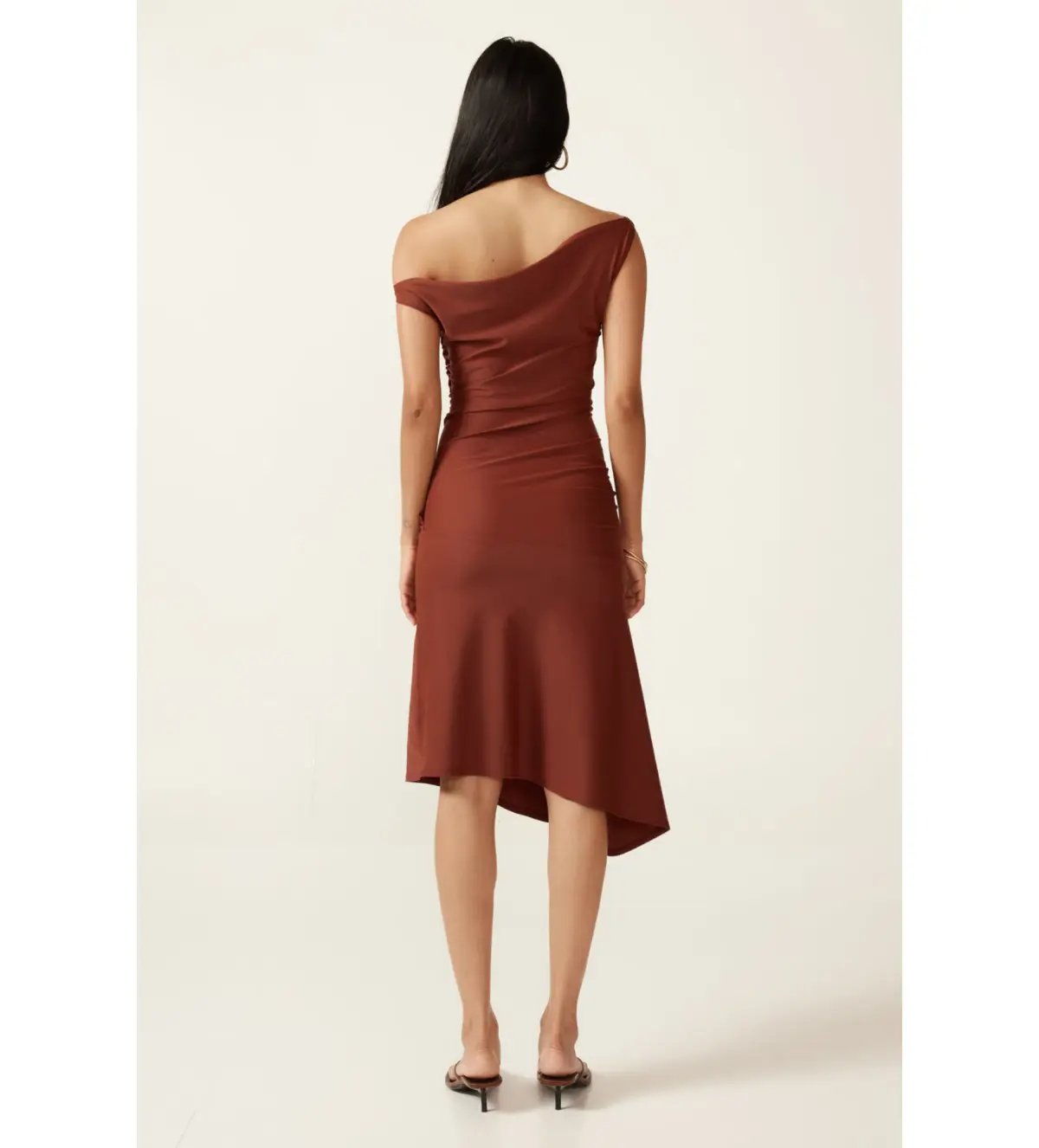 Ance Gria Jean Midi Dress In Brown Size 8 photo 2