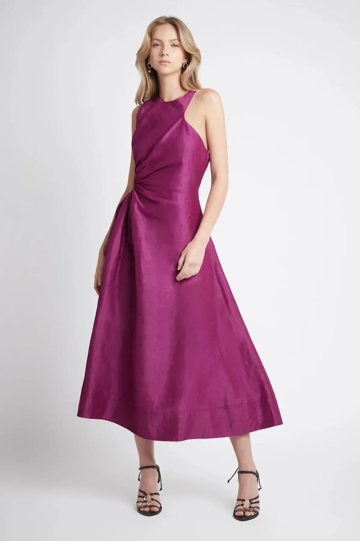 Aje Chateau Cut Out Dress Fuchsia Size 6 photo 2