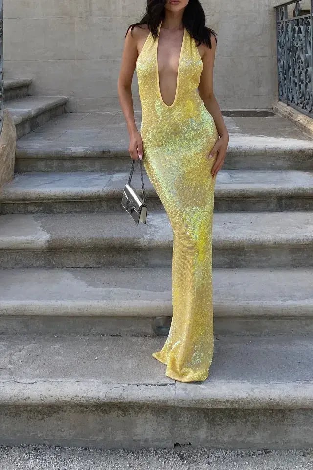 Natalie Rolt Delilah Gown Yellow Size 6 photo 2