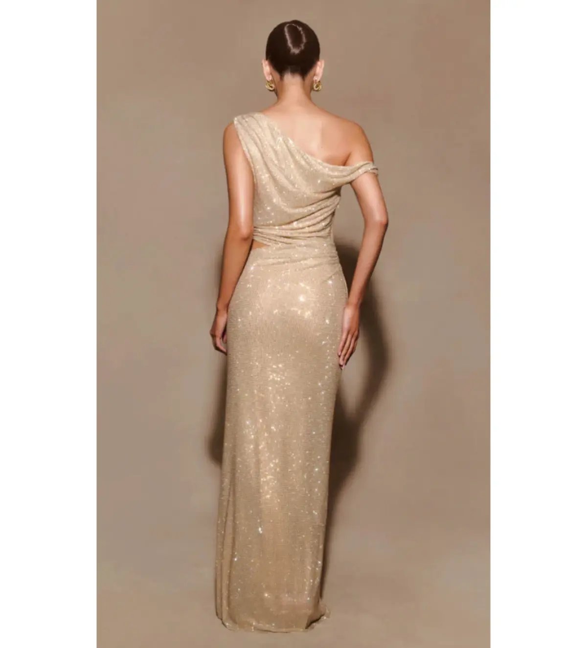 Meshki Kenny Diamante Maxi Gown Gold Size 4 photo 6