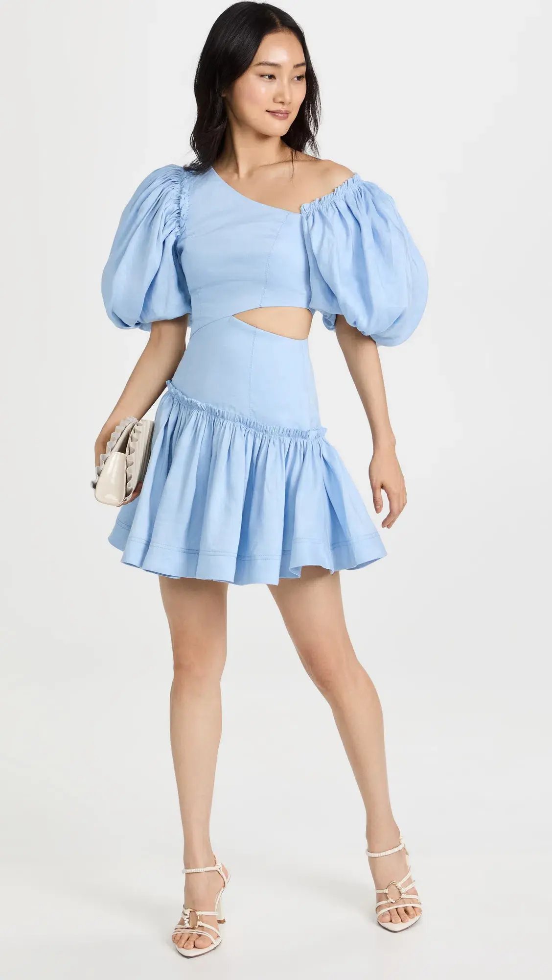 Aje Chateau Cut Out Mini Dress in Sky Blue Size 8 photo 9