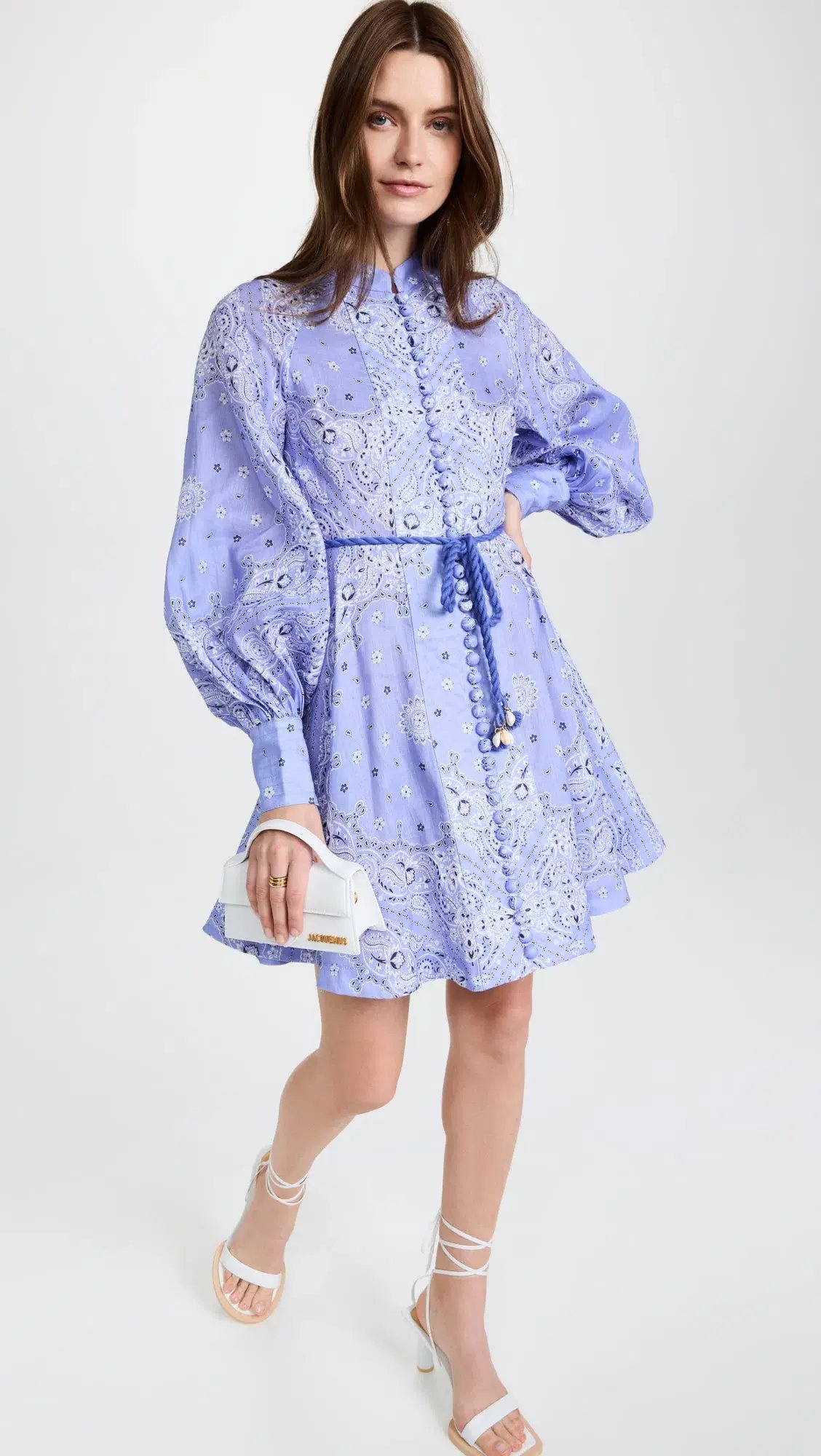 Zimmermann Violet Button Up Mini Dress Cornflower Bandana Size 1 / Au 10 photo 3