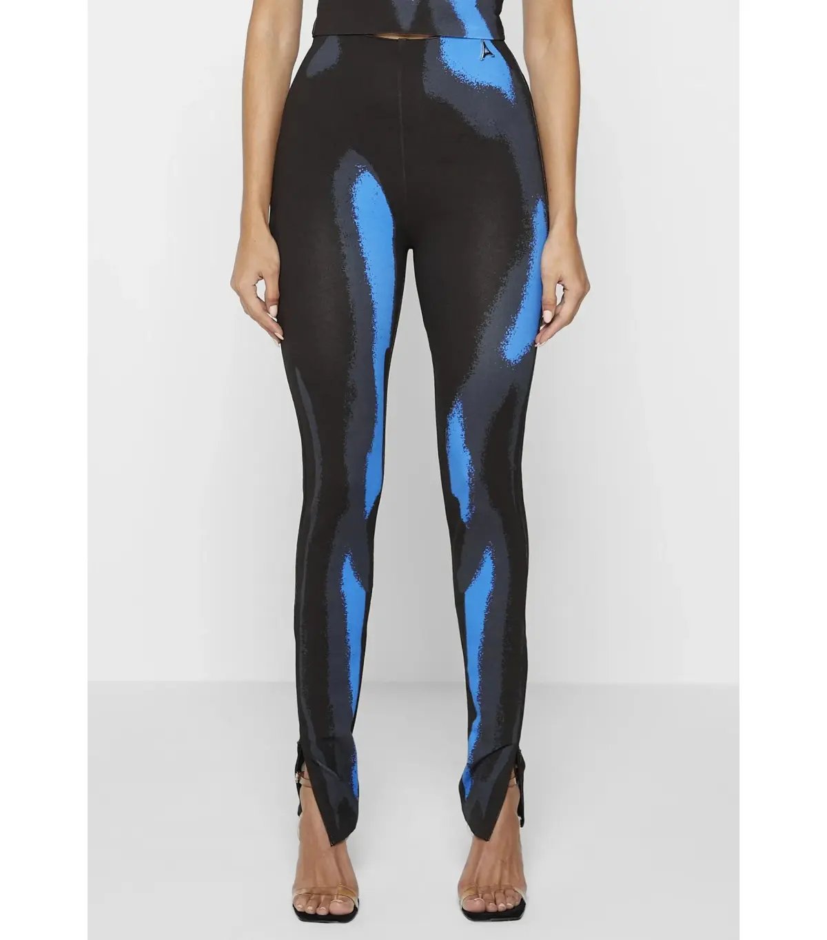 Maniere De Voir Body Print Racer Top and Pants White/Blue Size M / AU 10 photo 4