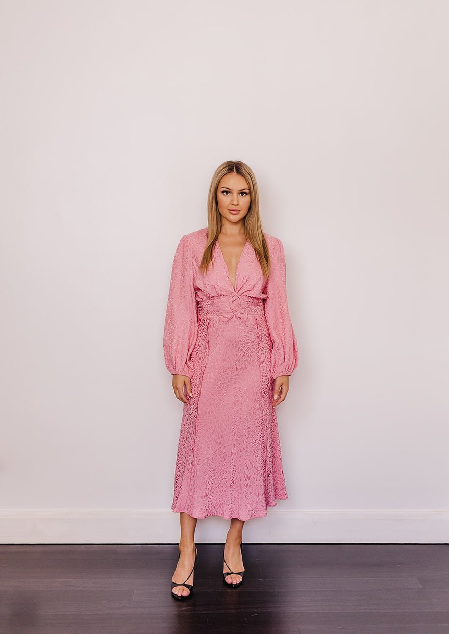 Scanlan Theodore Pink French Textured Weave Dress photo 4