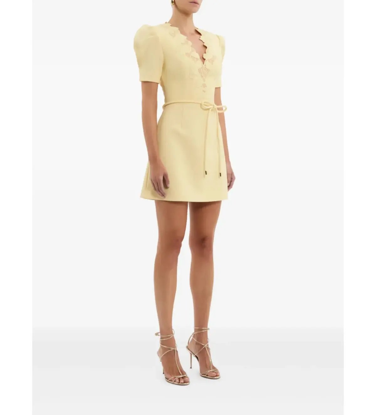 Rebecca Vallance Lulu Short Sleeve Mini Dress in Yellow Size AU 6 photo 2