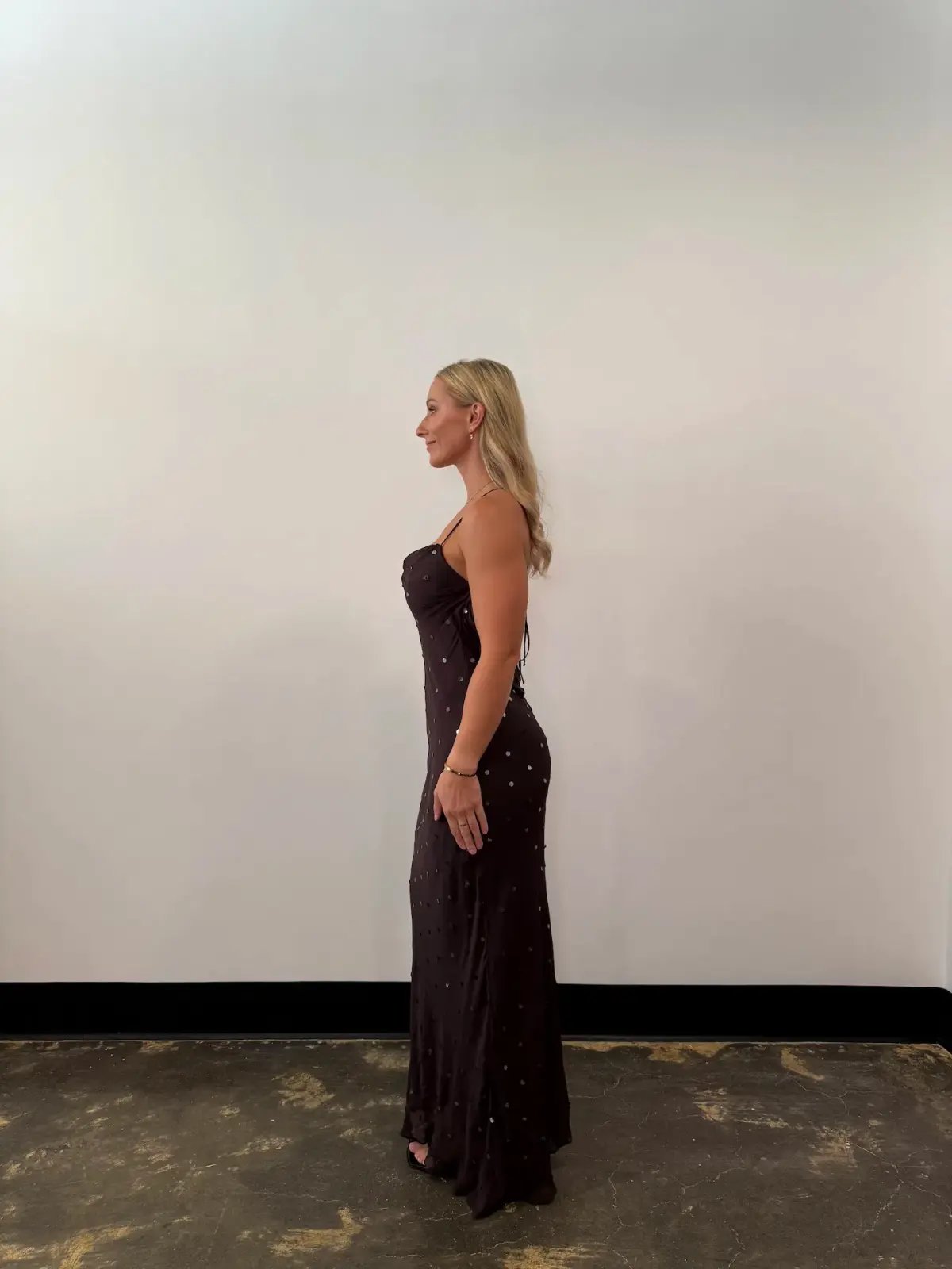 Bec & Bridge Arielle Sequin Maxi Dress Dark Chocolate Size AU 10 photo 4