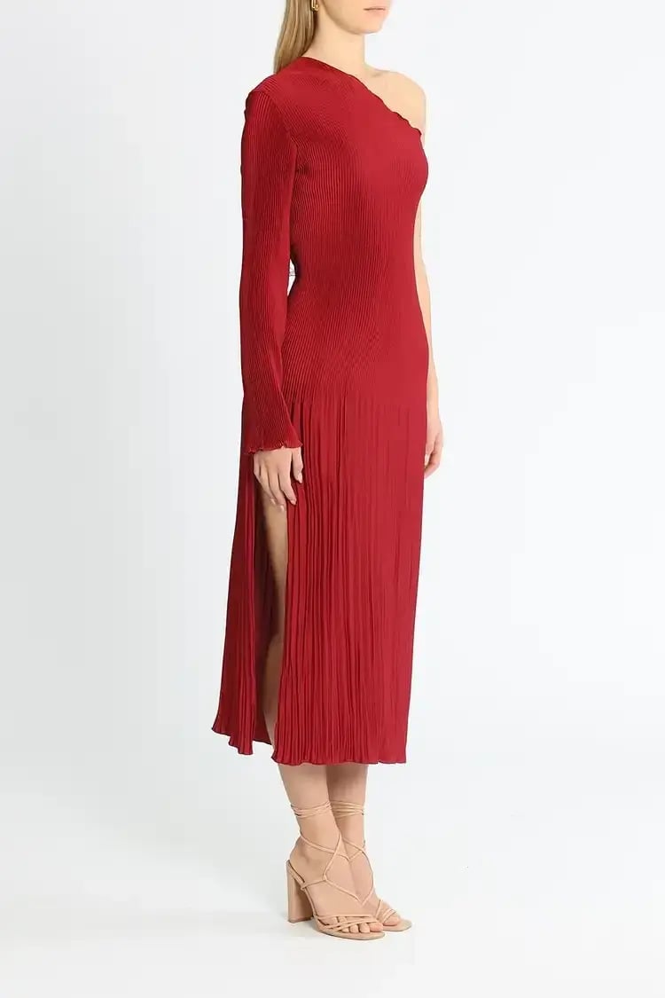 L'Idee Soiree Gigi Gown Sleeved Ruby Red Size 12 photo 2