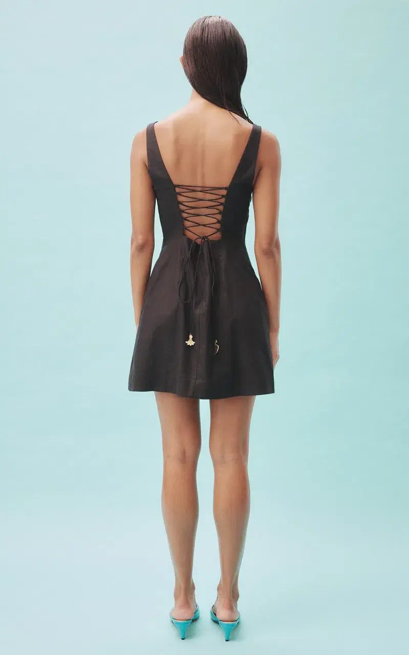 Alemais Rowena Beaded Mini Dress Black Size AU 8 photo 8