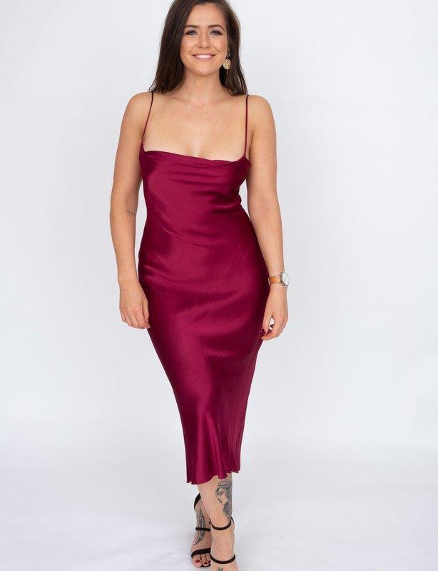Bec & Bridge Kaia Cowl Midi Dress Plum Size 10 photo 2