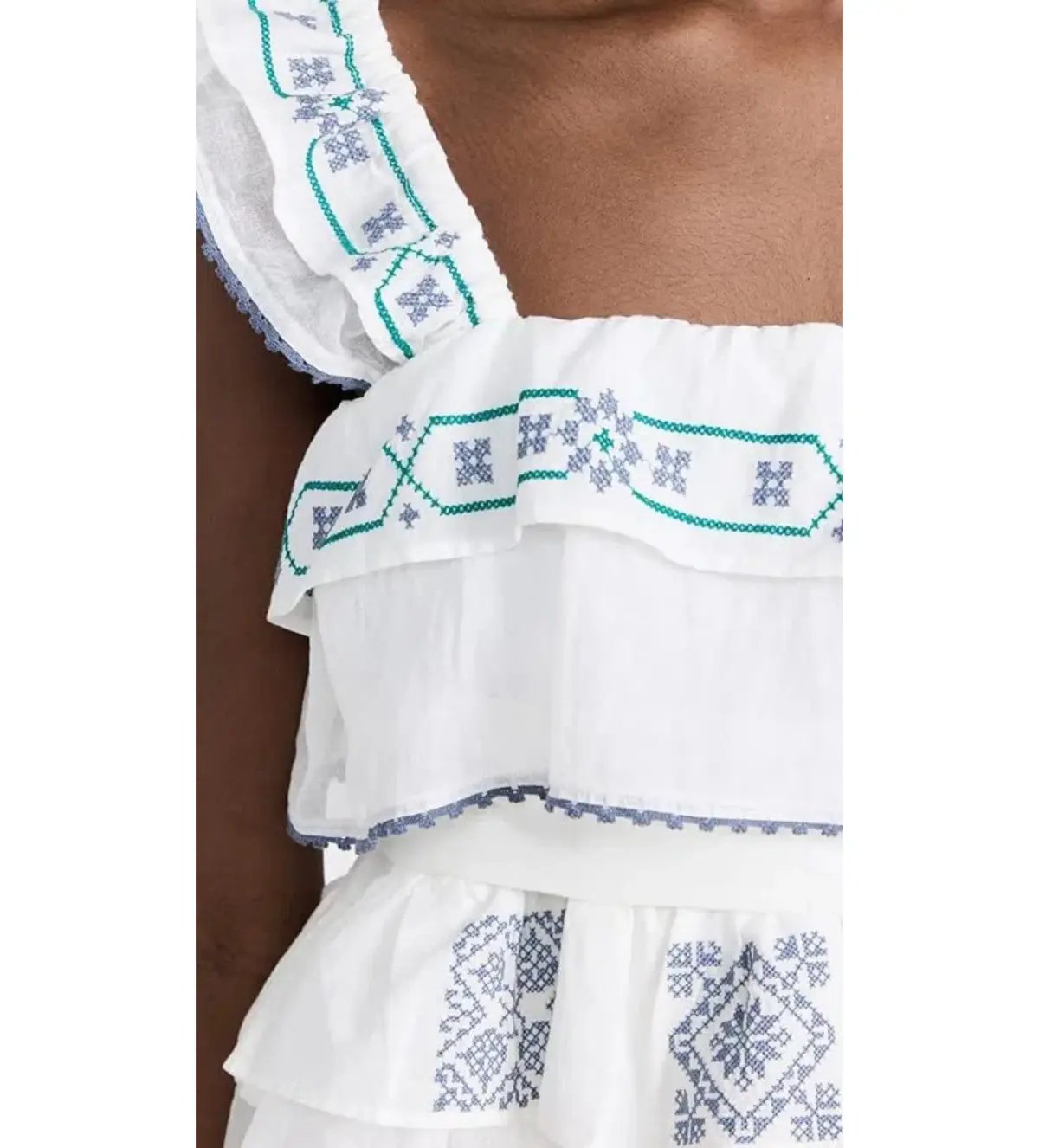Innika Choo Cross Stitch Layer Mini Dress White Print Size AU 8 photo 4