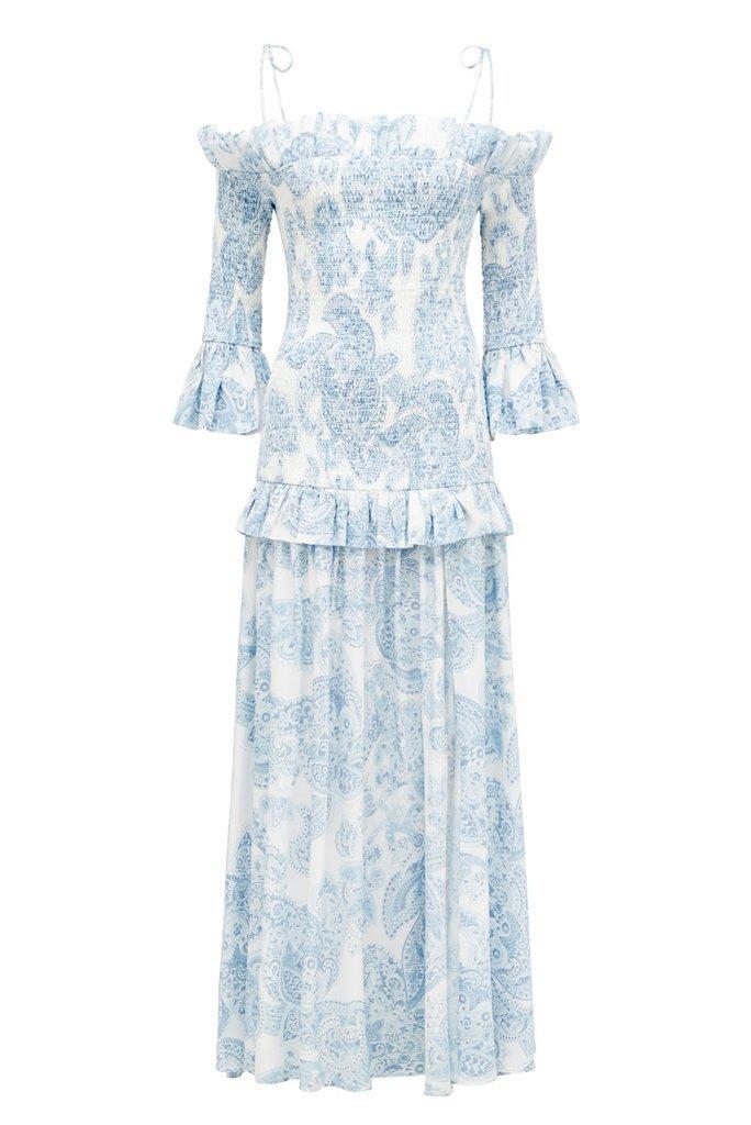 Thurley Golden Hour Dress in Blue bell Multi Size 8 photo 8