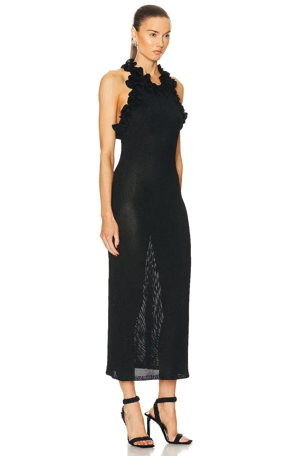 Zimmermann Matchmaker Ruffle Neck Midi Dress Black Size 0 / AU 8 photo 2