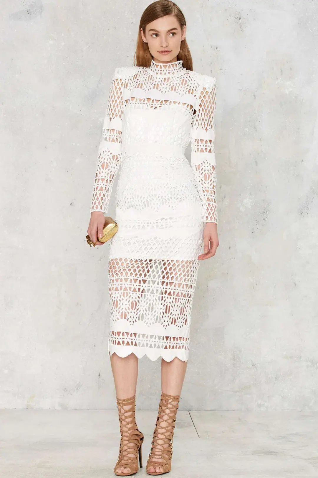 Asilio A Love Like That Cutout Midi Dress White Size 6 photo 3