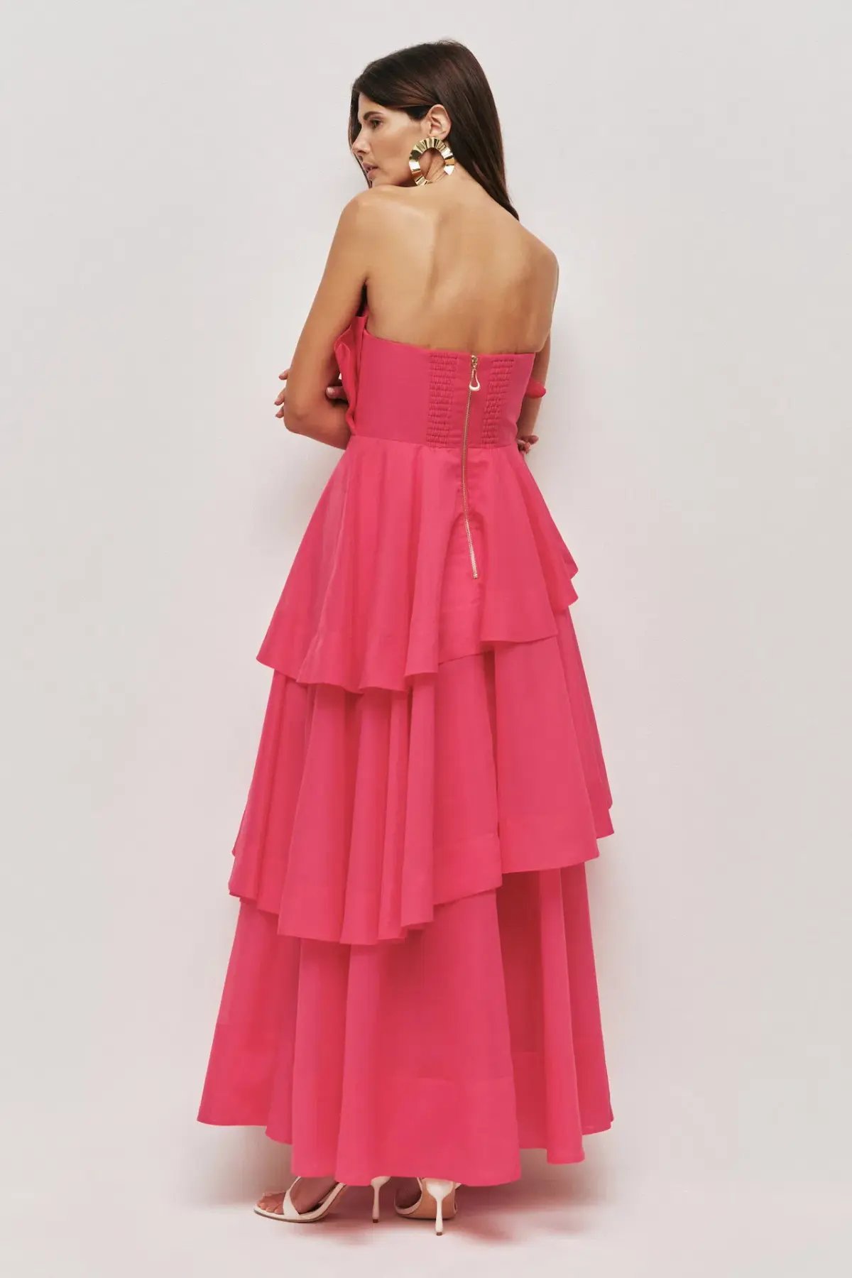 Aje Selestia Maxi Gown in Pink Magenta Size 8 photo 3