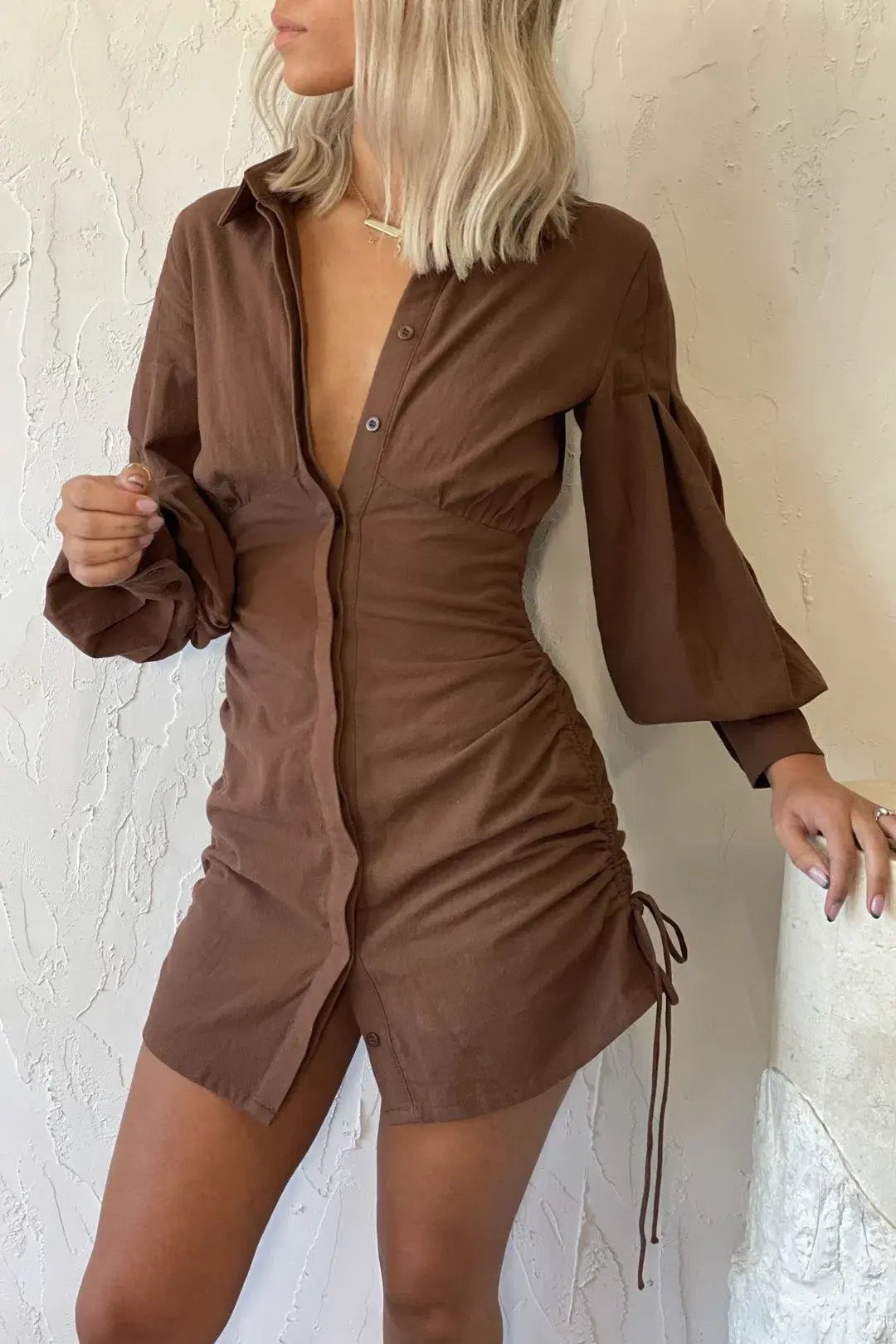 Sovere Studio Haze Mini Dress Brown Size 6 photo 3