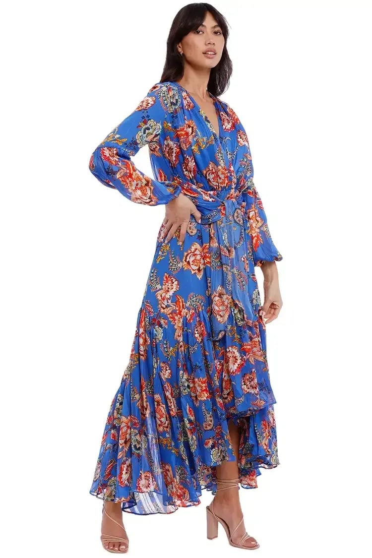 Elliatt Balance Dress in Blue/Print Size 8 photo 4