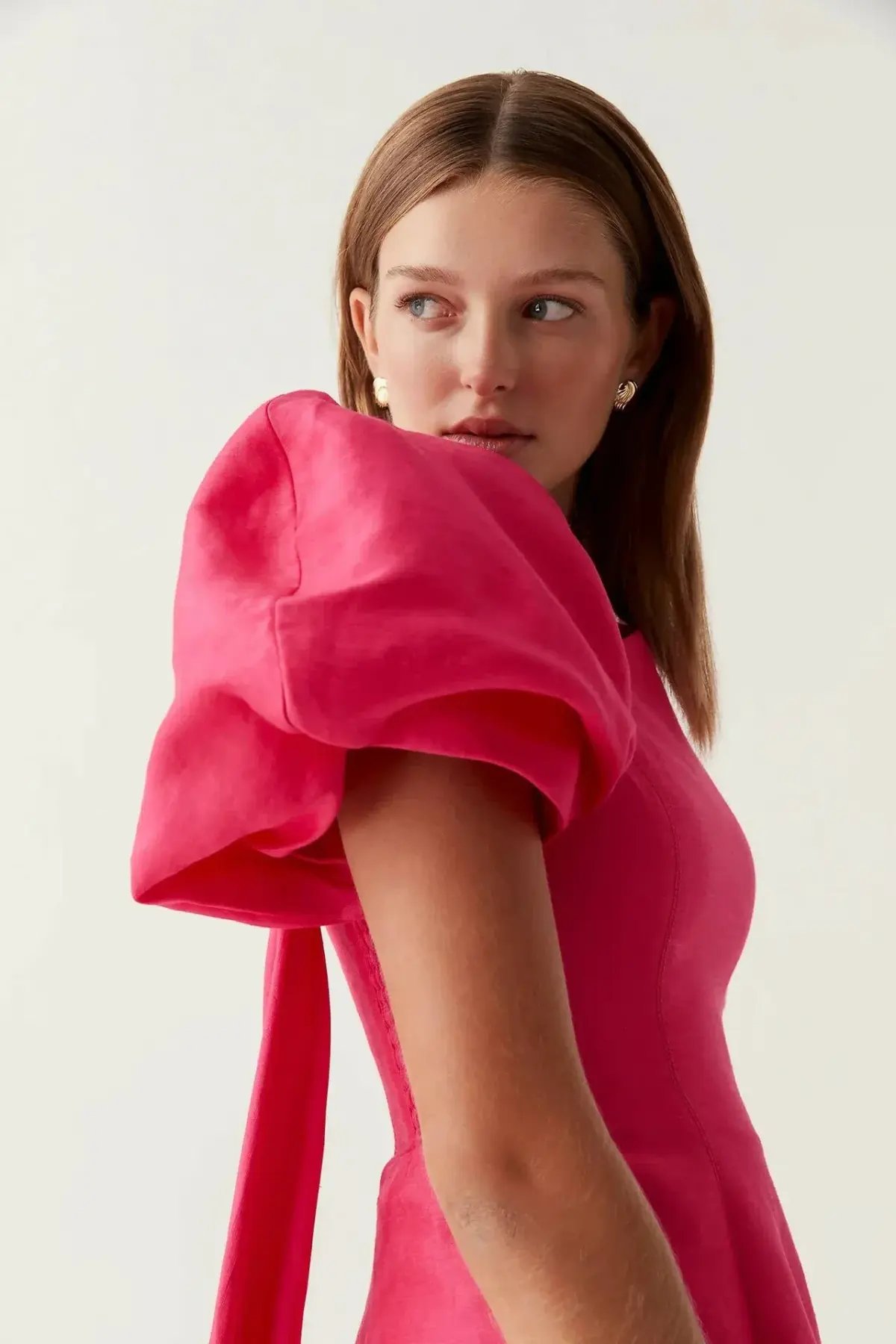 Aje Arista Tulip Sleeve Mini Dress Bougainvillea Red Pink Size AU 12 photo 4