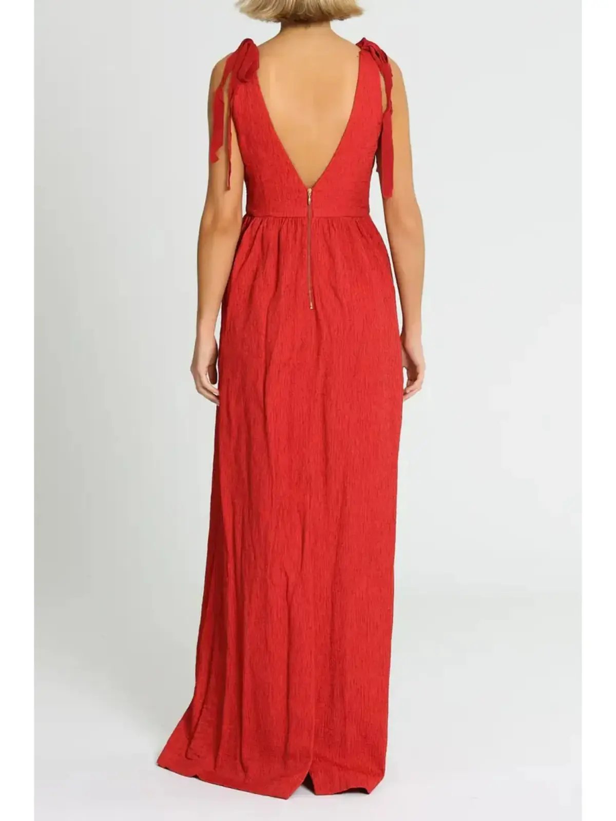 Rebecca Vallance Harlow Tie Gown in Red Size AU 12 photo 2