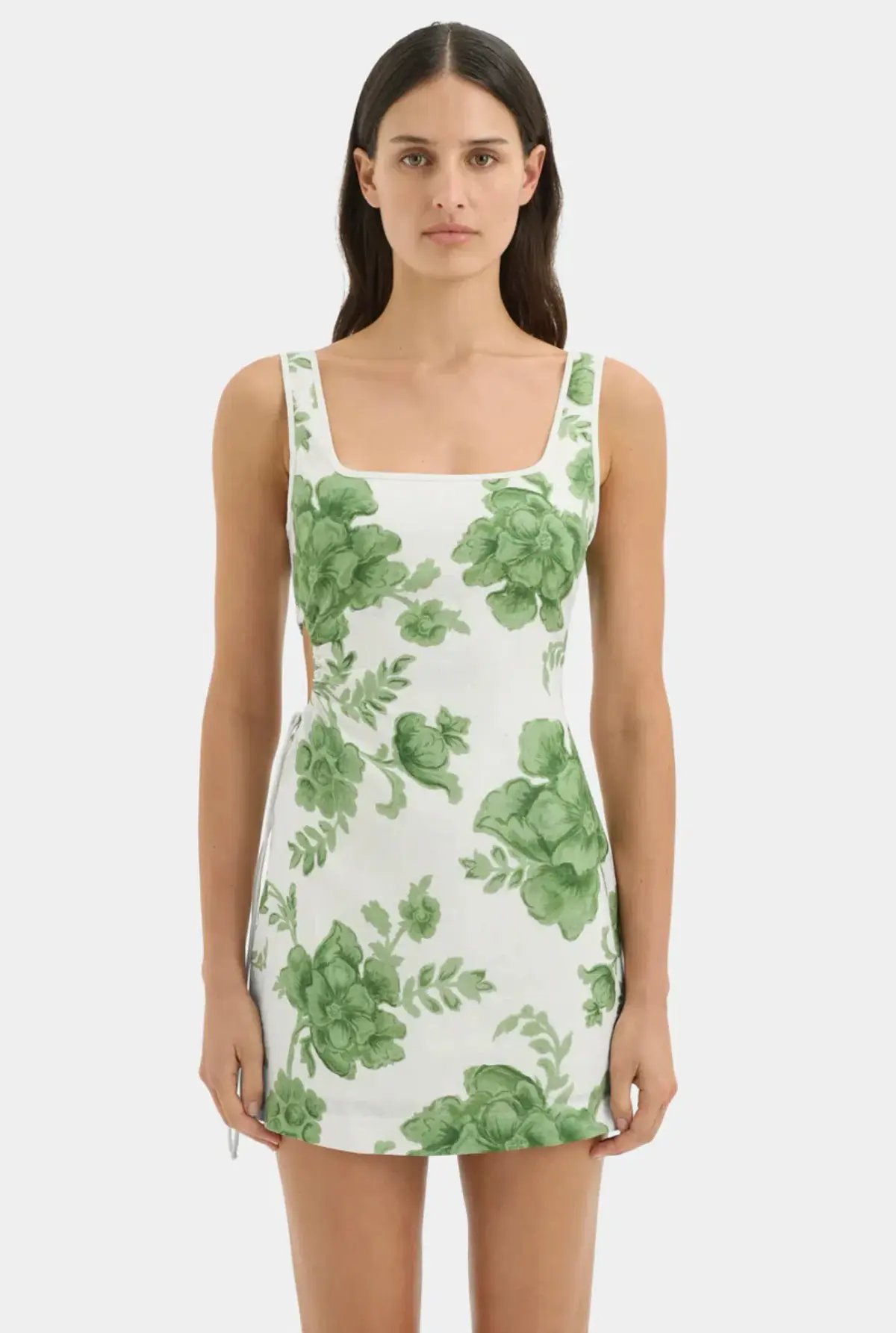 Sir The Label Gardella Cut Out Mini Dress Green Print Size 1 / AU 8 photo 4