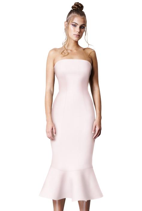 By Johnny Raffia Drop Flair Dress Pink Size 8 photo 2