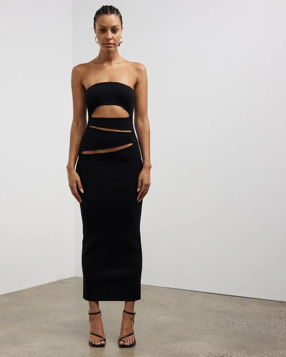 Christopher Esber Slashed Knit Strapless Dress Black Size XXS/Au 4 photo 2