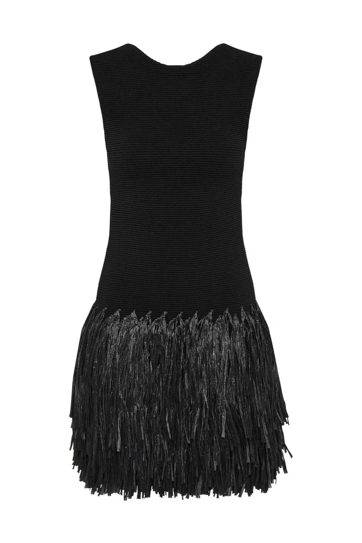 Aje Rushes Raffia Knit Mini Dress Black Size 8 photo 6