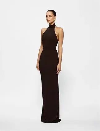 Effie Kats Rhi Gown Brown Chocolate Size 10 photo 2