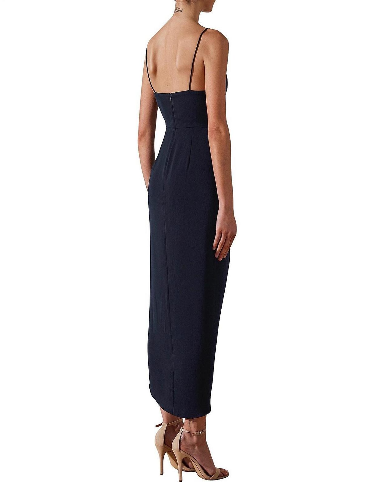 Shona Joy Core Cocktail Draped Dress Navy Size 8 photo 3