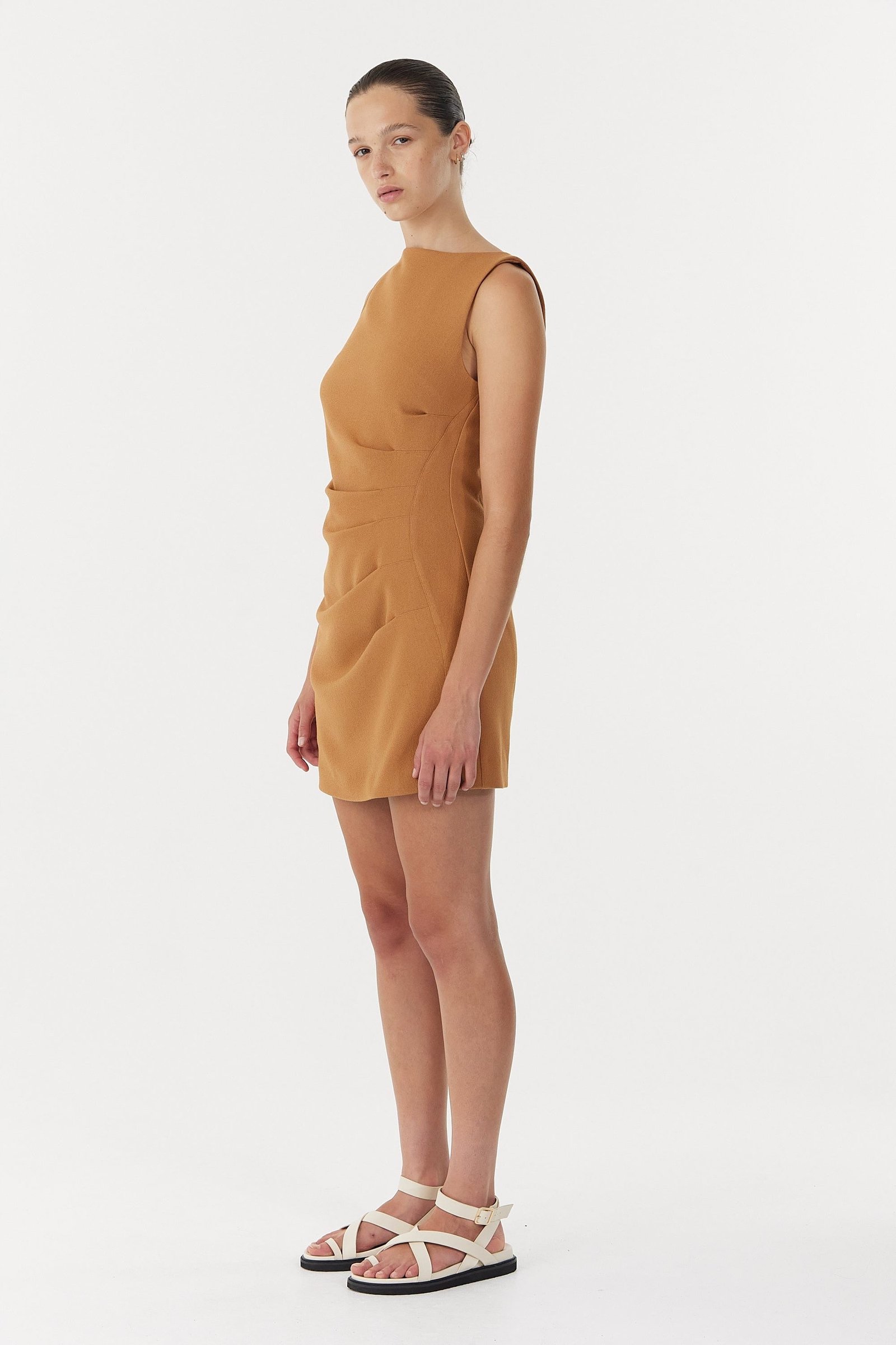 THIRD FORM ENIGMA MINI DRESS - CAMEL photo 4