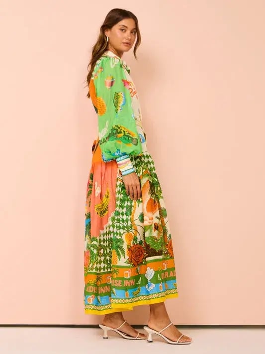 Alemais Paradiso Midi Shirtdress Multi Print Size 16 photo 3