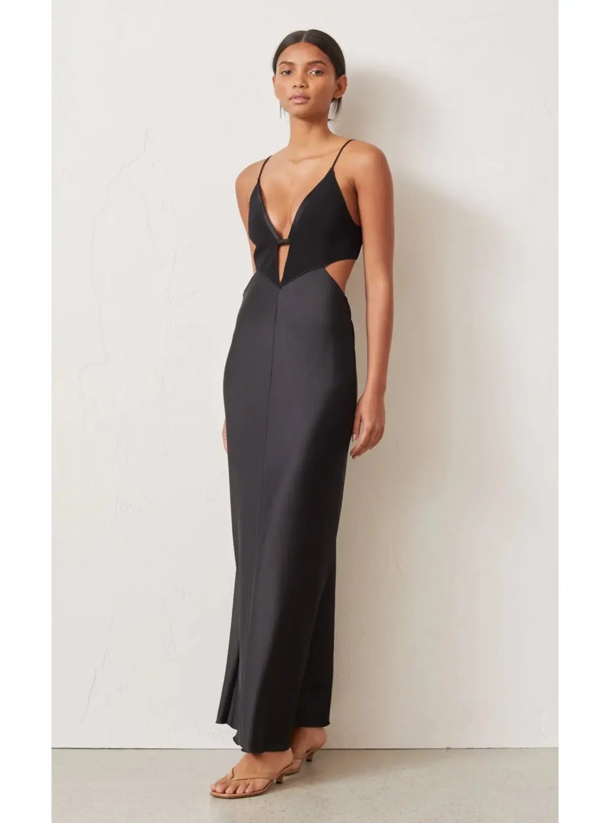 Bec & Bridge Seraphine Plunge Midi Dress Black Size AU 6 photo 2