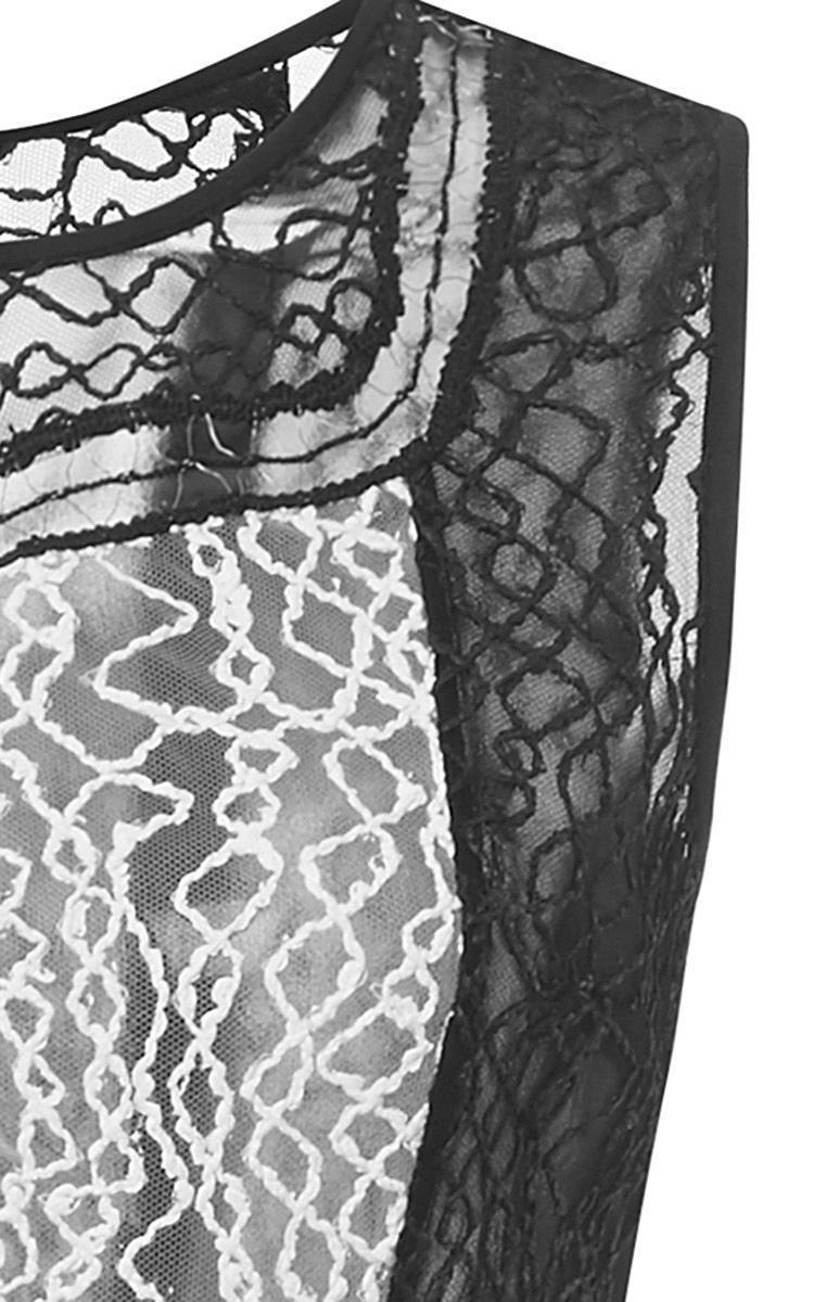 Jonathan Simkhai Wire Lace Curve Dress Black Combo Size 8 photo 5