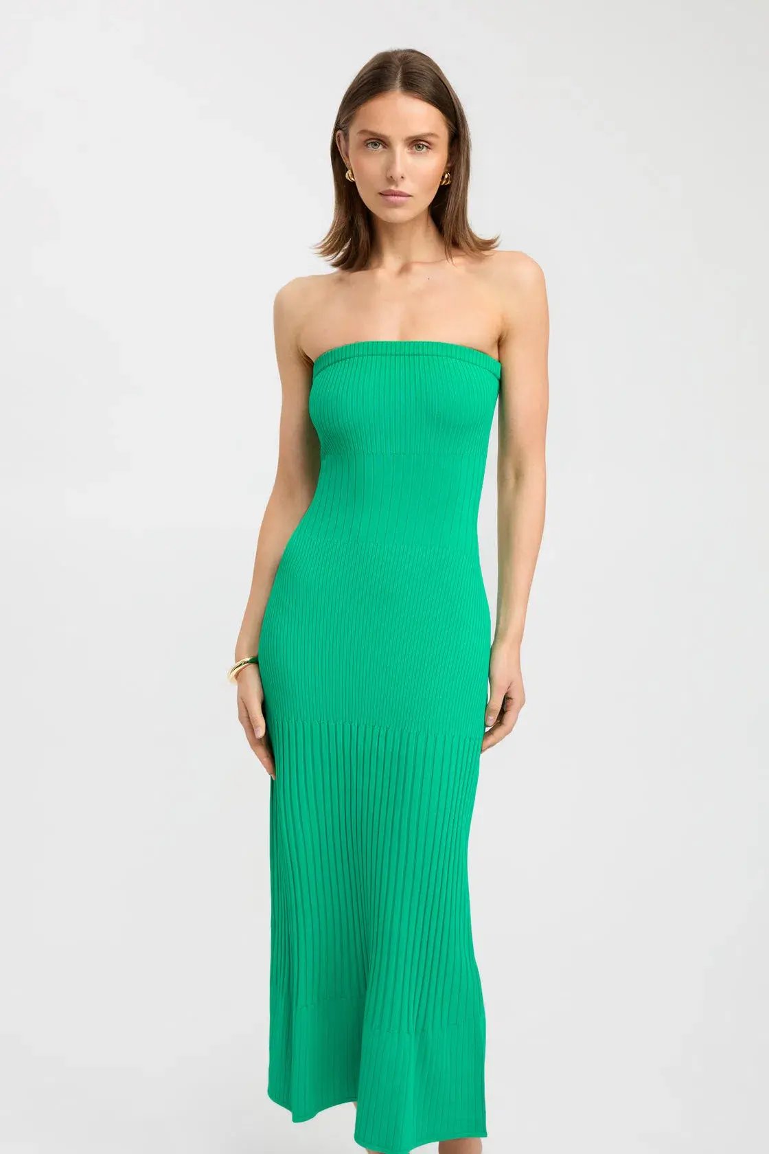 Kookai Serah Strapless Dress Green Size 10 photo 2