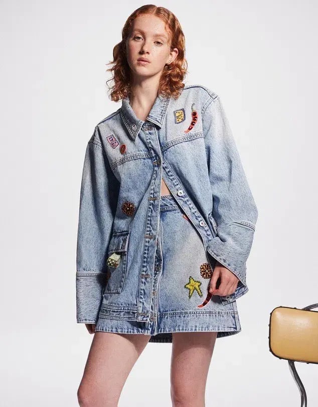 Alemais Jackpot Denim Jacket Size AU 8 and Mini Skirt Size AU 10 Blue photo 3