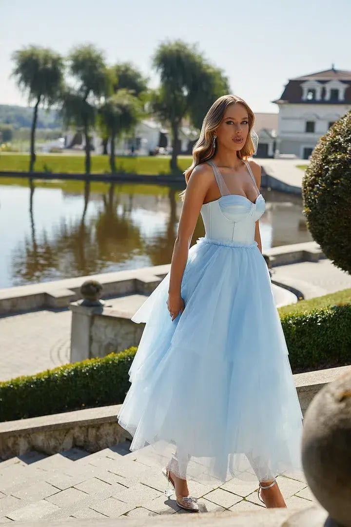 Alamour Jolie Corset Dress in Baby Blue Size S photo 2