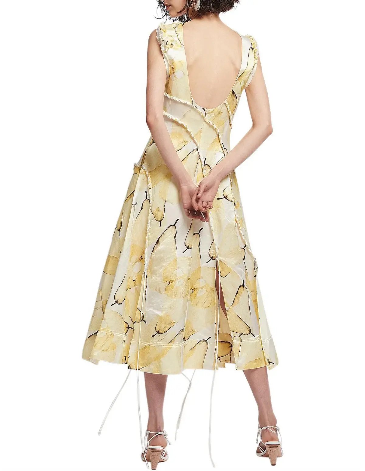 Aje Unlace Sleeveless Midi Dress Yellow Size 12 photo 3