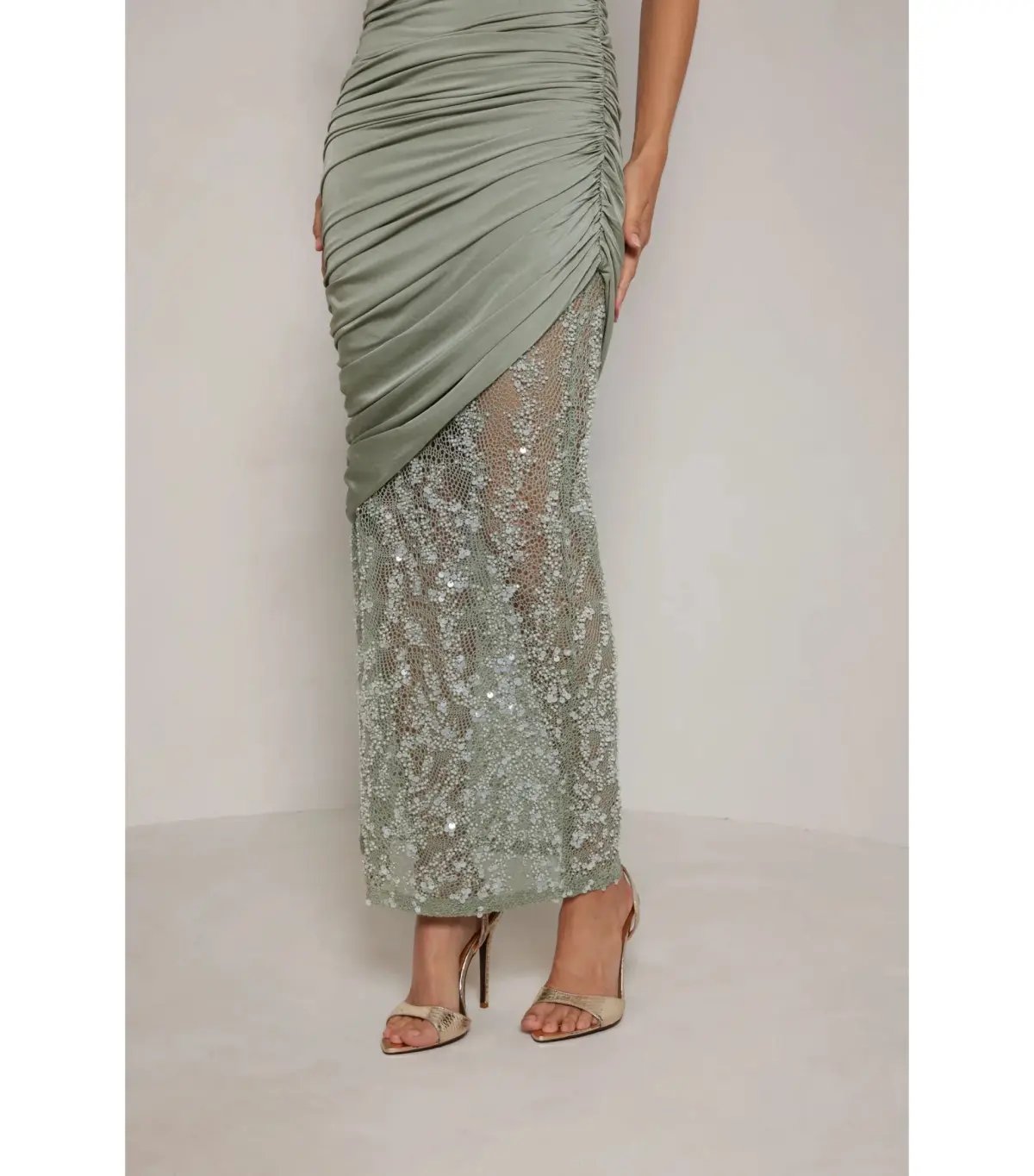 Elle Zeitoune Journee Maxi Dress Sage Size AU 12 photo 3