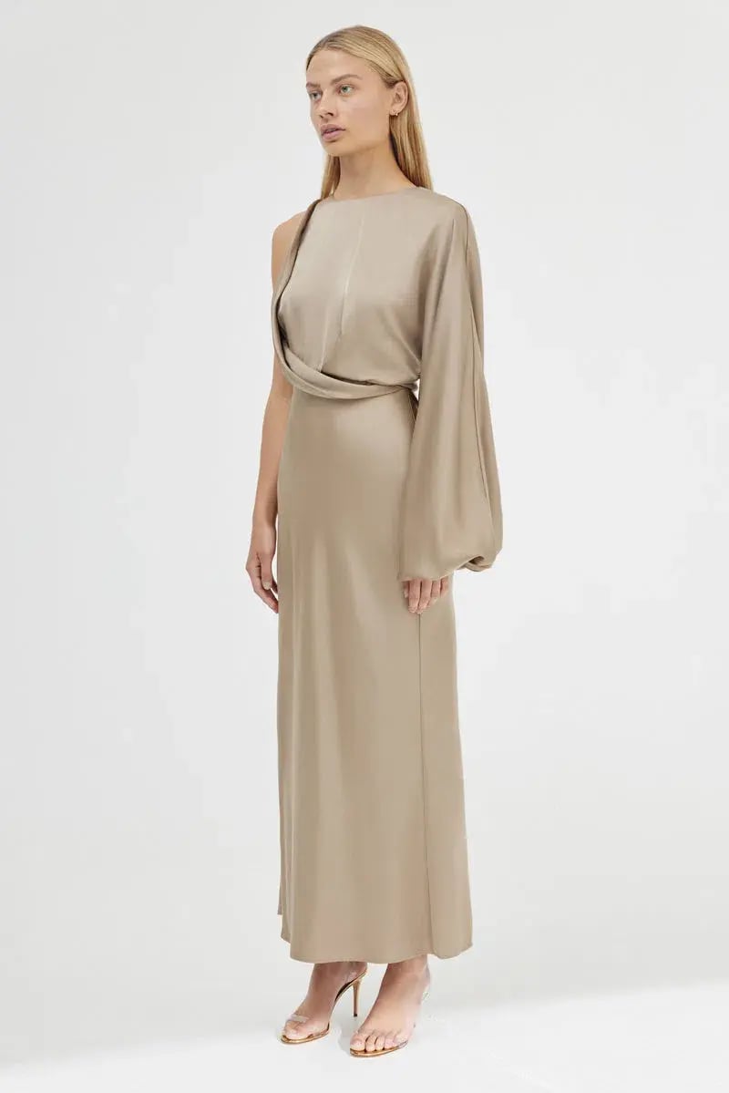 Significant Other Alessia One Shoulder Dress in Latte Size 14 photo 2