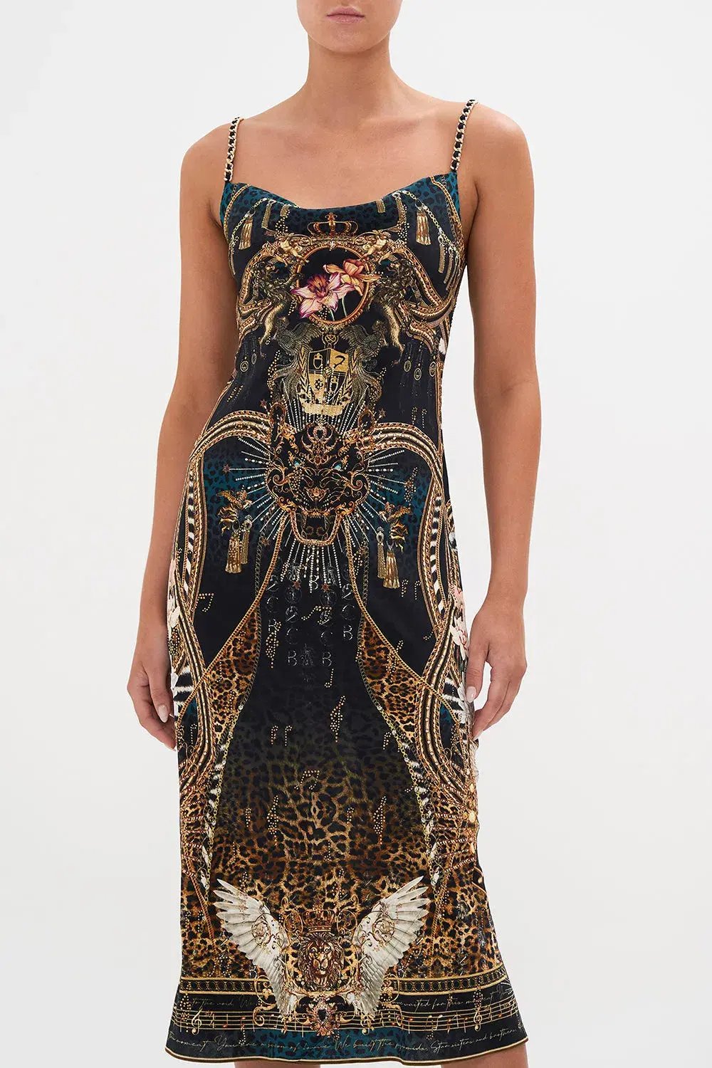 Camilla x Robbie Williams Rockstar Royalty Long Bias Slip Dress Multi Size XL / Au 16 photo 4