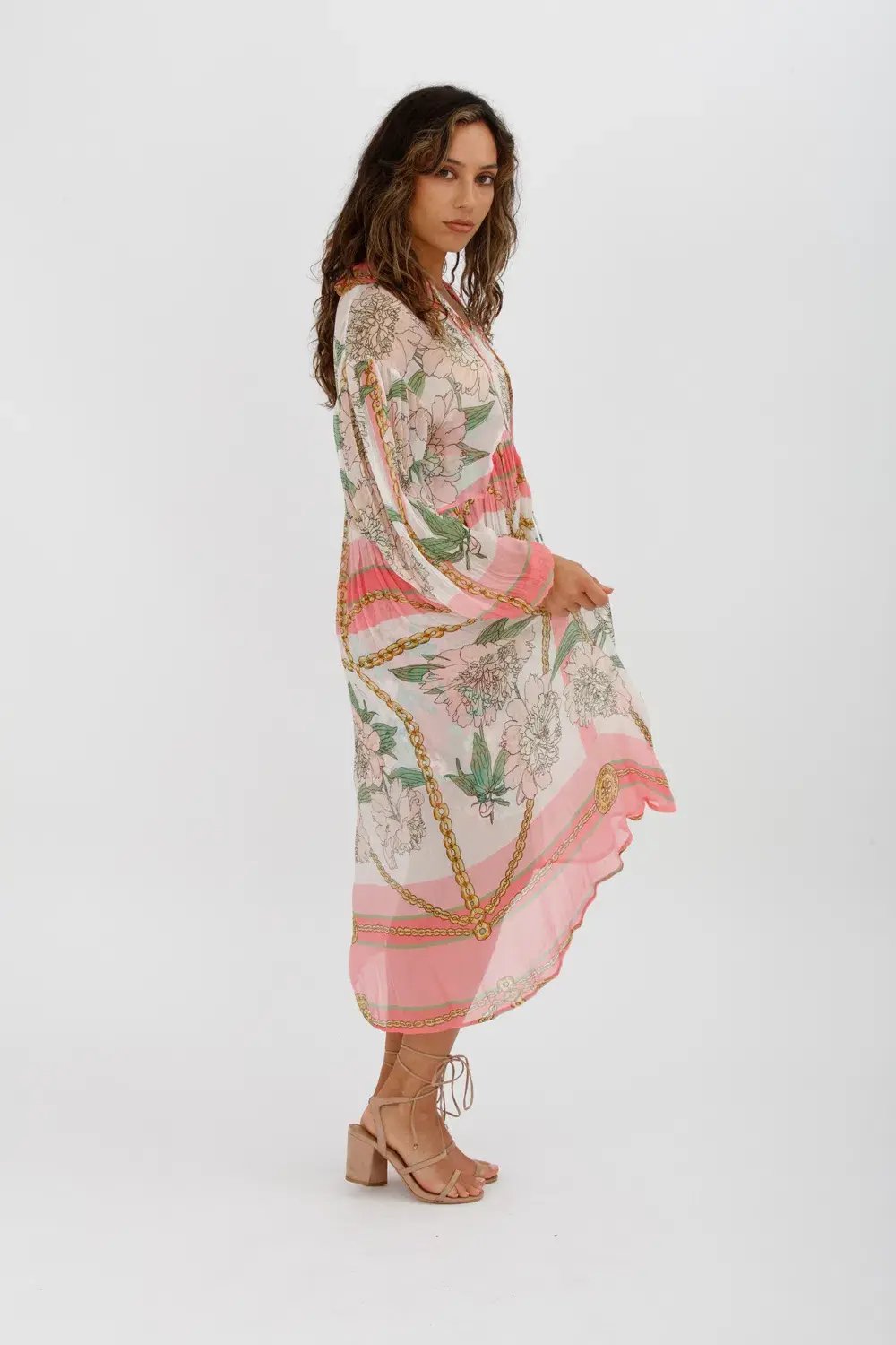 Trelise Cooper Turning Point Dress Pink Floral Print Midi Dress Size M/Au 12 photo 6