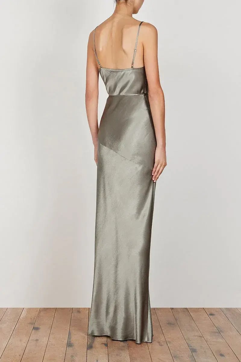 Shona Joy La Lune Bias Cowl Maxi Dress Sage Size 10 photo 2