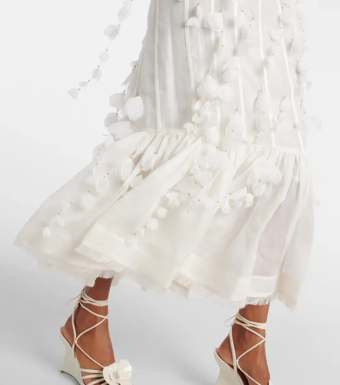 Zimmermann Botanica Petal Gown Dress In White Size 0/AU 6 photo 6