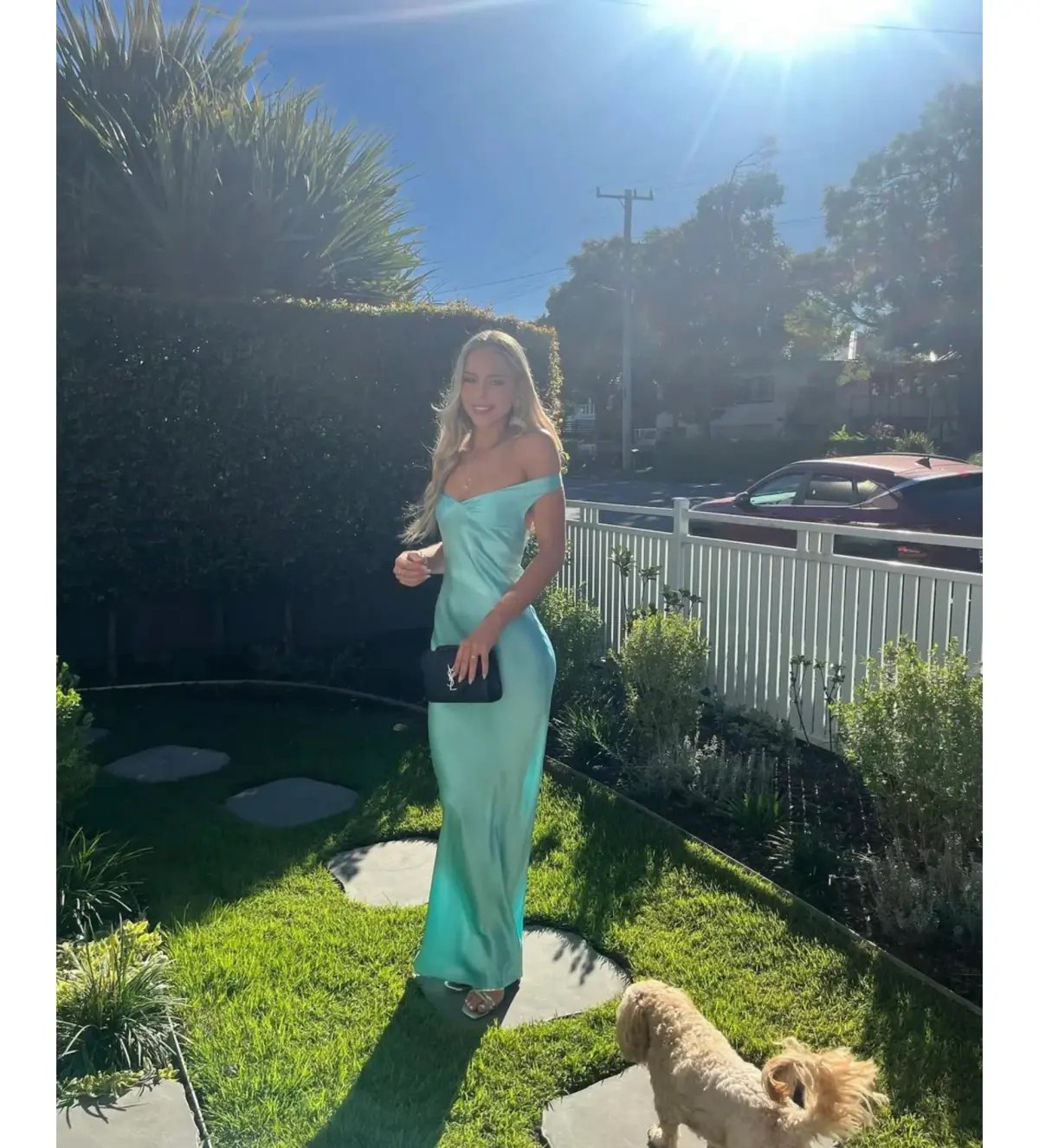 Natalie Rolt Bridget Gown in Turquoise Size 8 photo 4