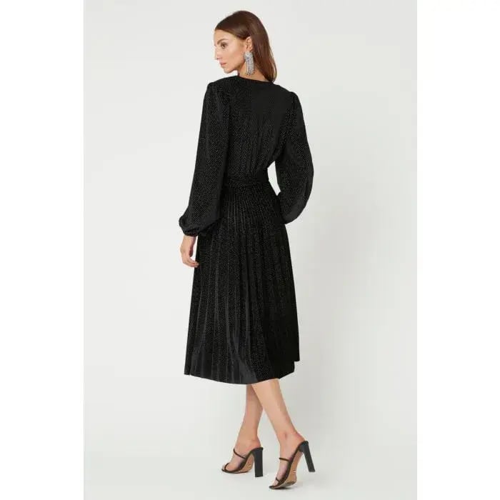 Rebecca Vallance Viper Plunge Midi Dress Black Size 14 photo 3