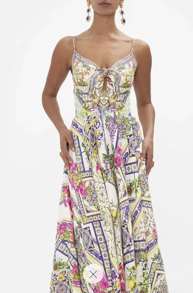 Camilla Long Dress With Tie Front Amalfi Amore Size S photo 4
